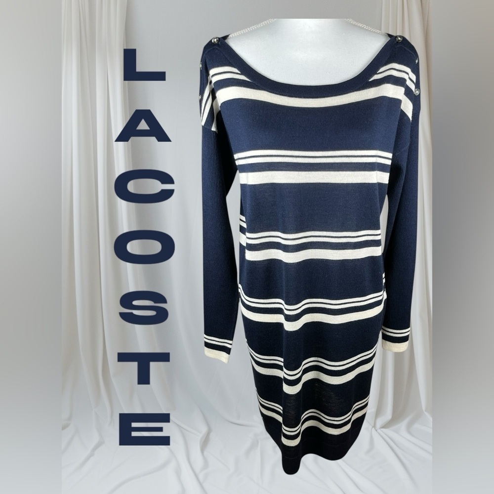 Lacoste | Women’s Wool Long Sleeve Sweater Dress | NWT!